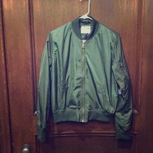 Light jacket.  Olive green, Silk material.